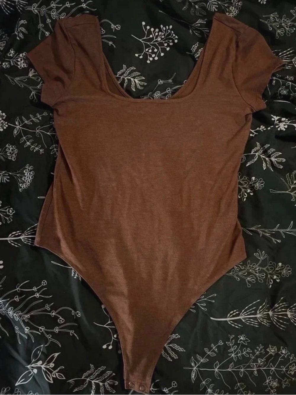 American Eagle Outfitters Brown Scoop Neck Bodysuit Womens Large